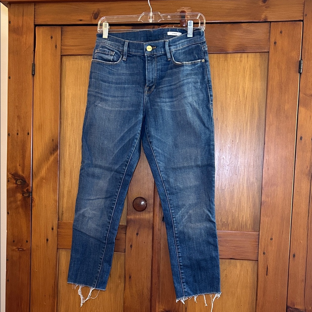 Frame  Le Garçon Denim Dark Blue Ankle Jeans, Size 28